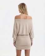 Off Shoulder Ruched Mini Dress