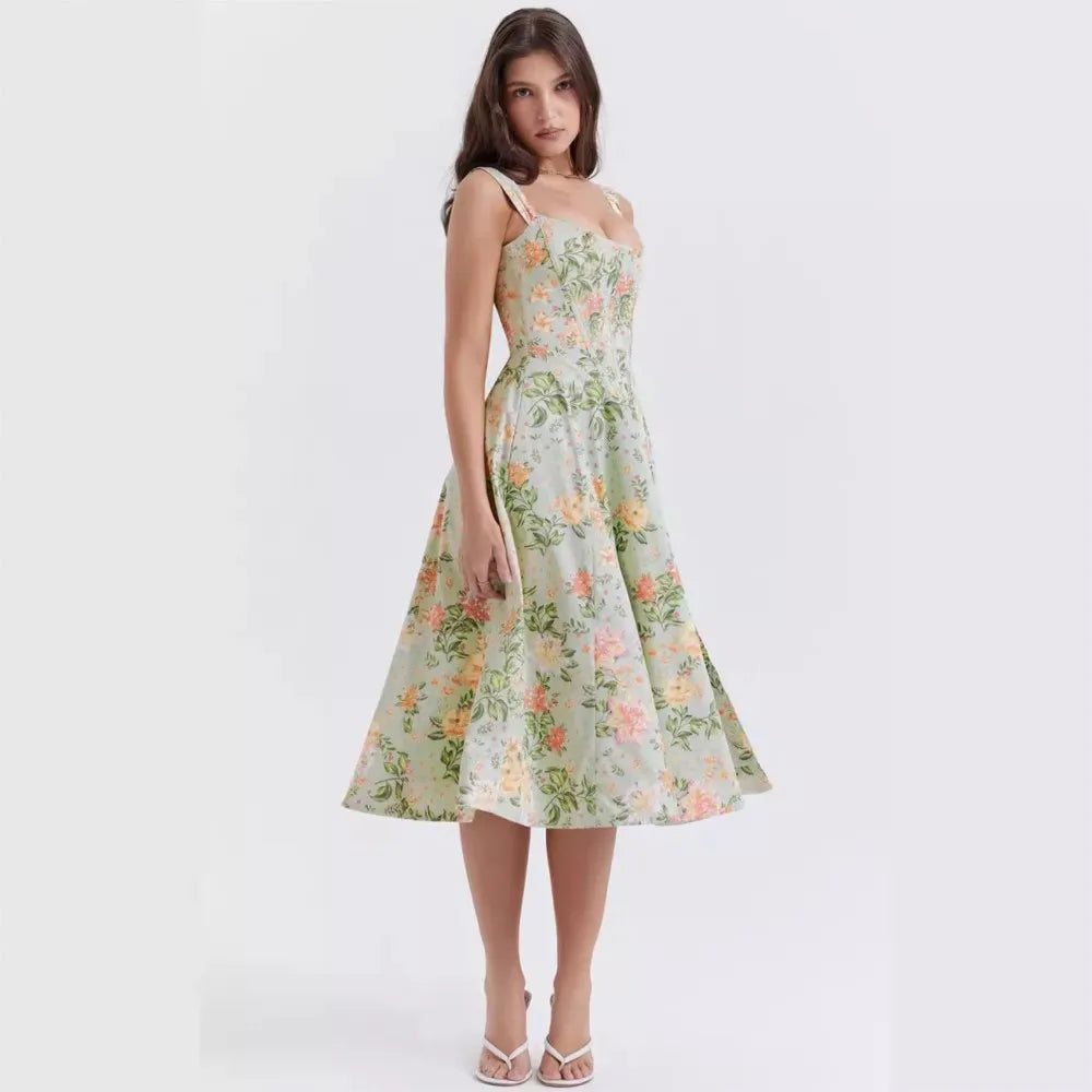 cottagecore midi dress Women's Floral A Line Cottage Core – Fayviora Made In London Shop Black & White Cottagecore Aesthetic Dress Size Beden:42