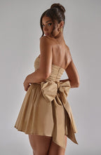 Strapless Gathered Bodice Mini Dress