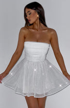 Strapless Gathered Bodice Mini Dress