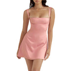 Ivy Spaghetti Strap Satin Party Dress
