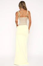Lace Panel Strapless Maxi Dress Women