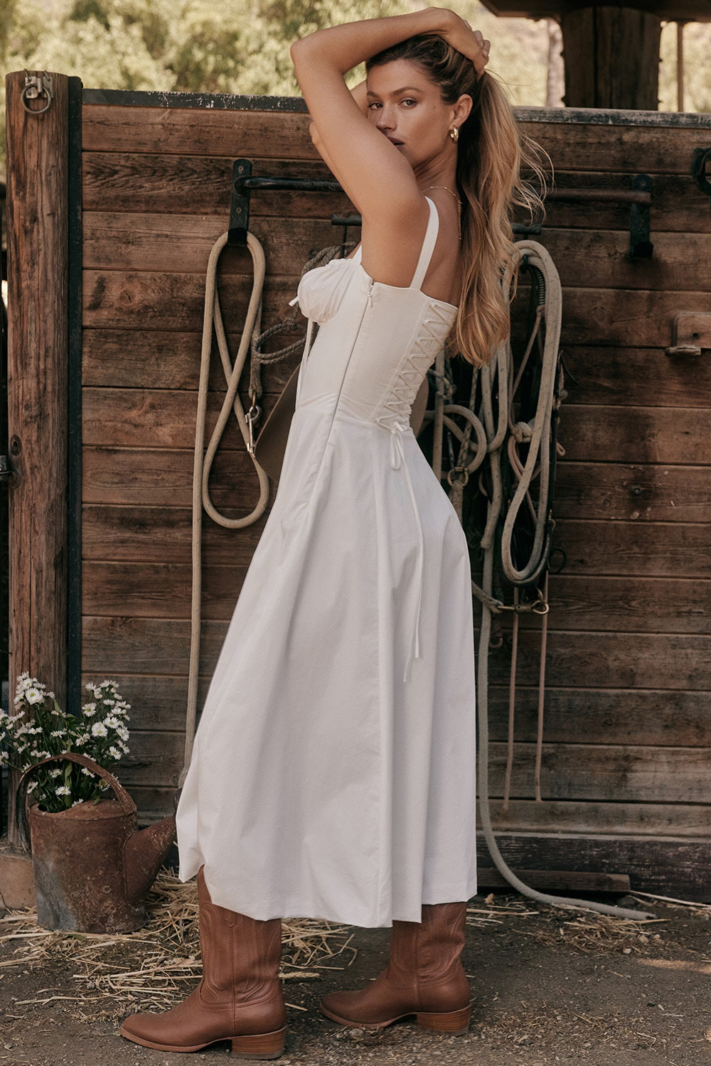 Bustier Bodice Midi Dress For Women