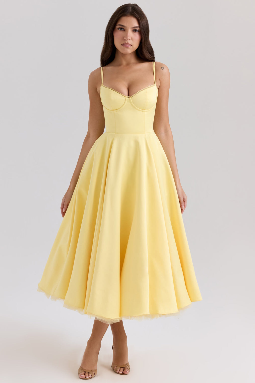 Women's Strappy Full Skirt Midi Dress