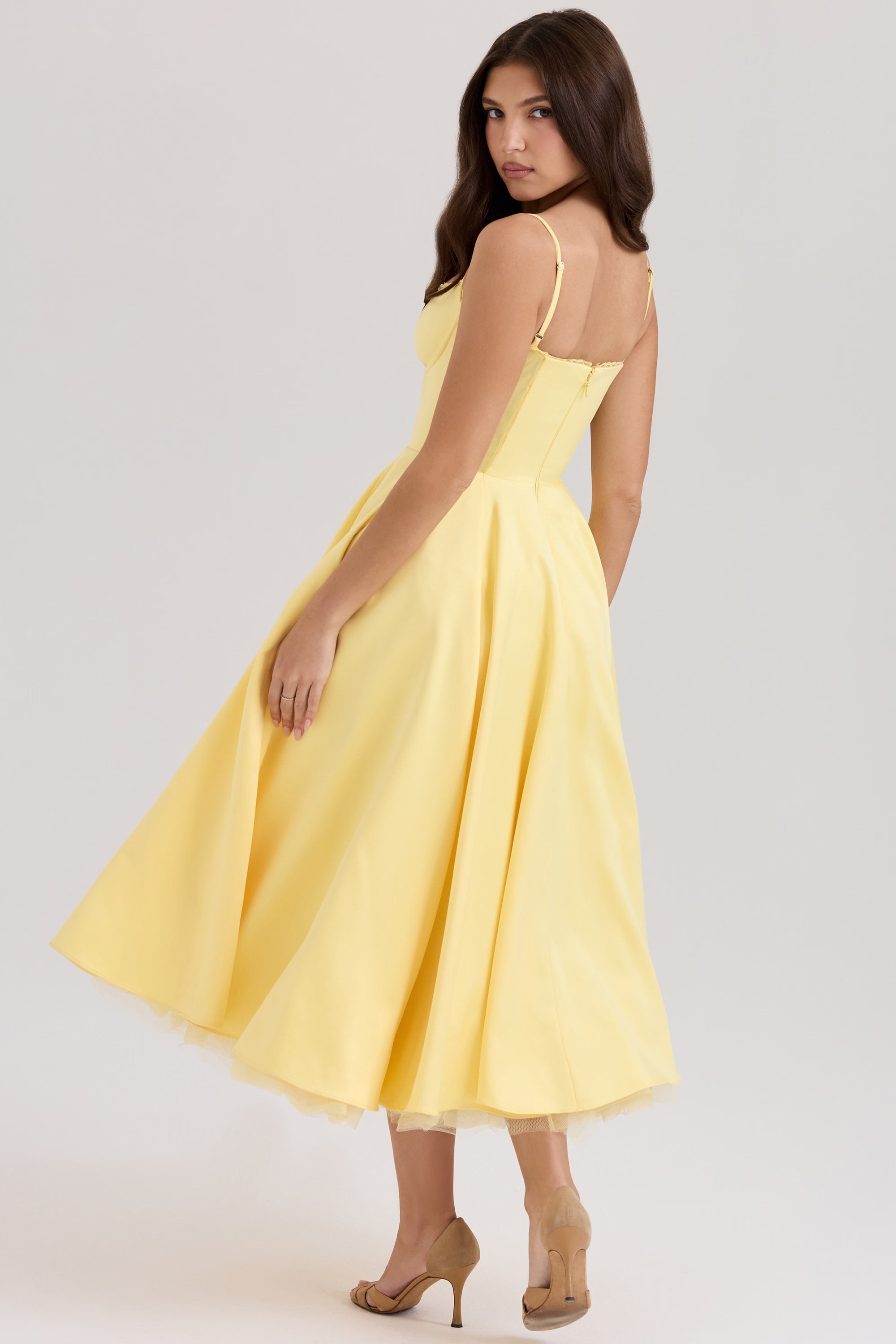Women's Strappy Full Skirt Midi Dress