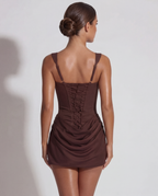 Bodycon Mini Dress With Ruched Skirt