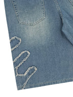Men’s Straight-Cut Shorts with Wavy Side Patches
