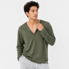 Men's Casual Drop Shoulder Long Sleeve Shirt