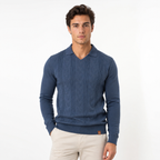 Men's Long Sleeve Henley Polo Shirt