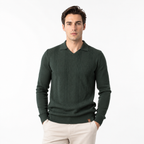 Men's Long Sleeve Henley Polo Shirt