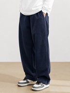 Men's Loose Fit Corduroy Straight Pants in brown — straight leg silhouette