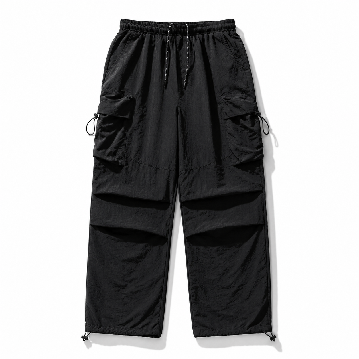 Men's Loose Fit Pocket Cargo Pants in brown — cargo pocket close-up detail