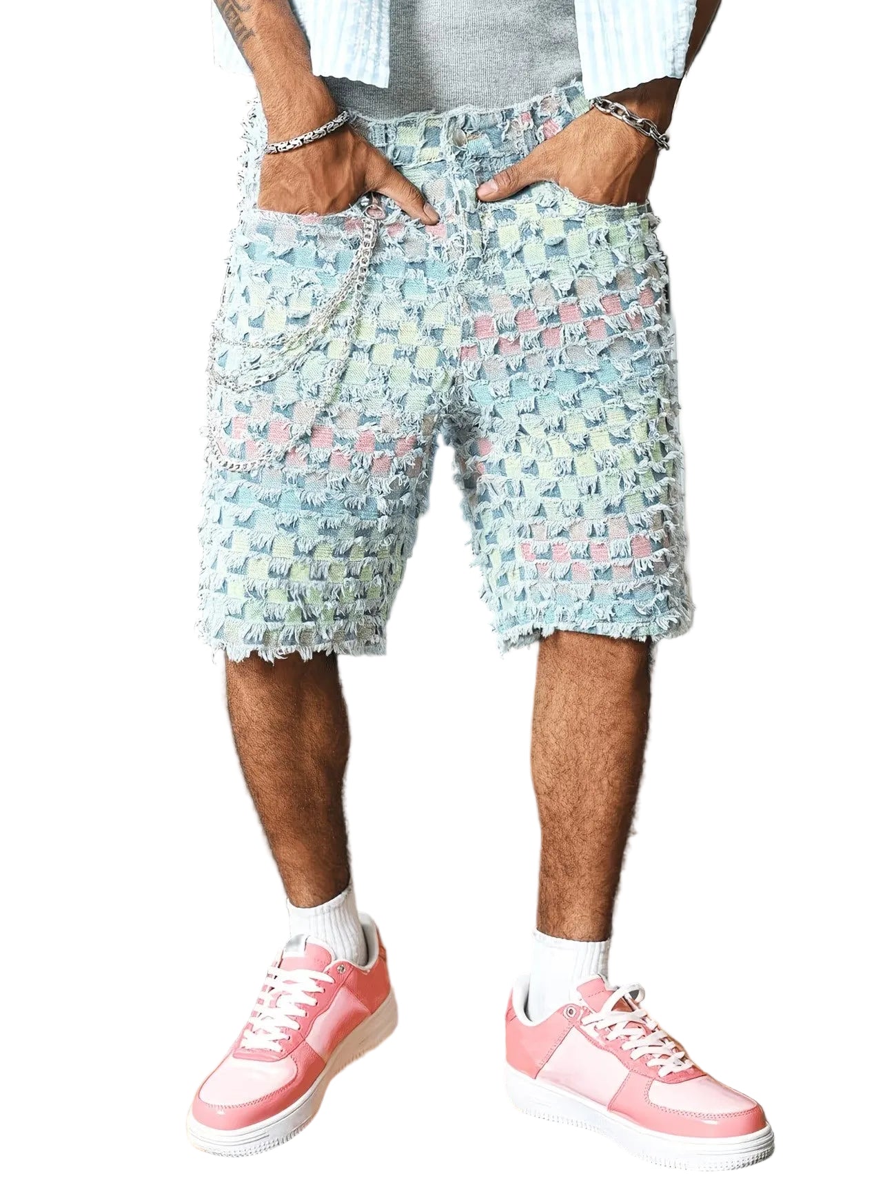 Men's Shorts with Checkerboard Pattern Main image