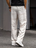 Men's Straight-Leg Pants with Abstract Geometric Print
