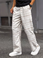 Men's Straight-Leg Pants with Abstract Geometric Print