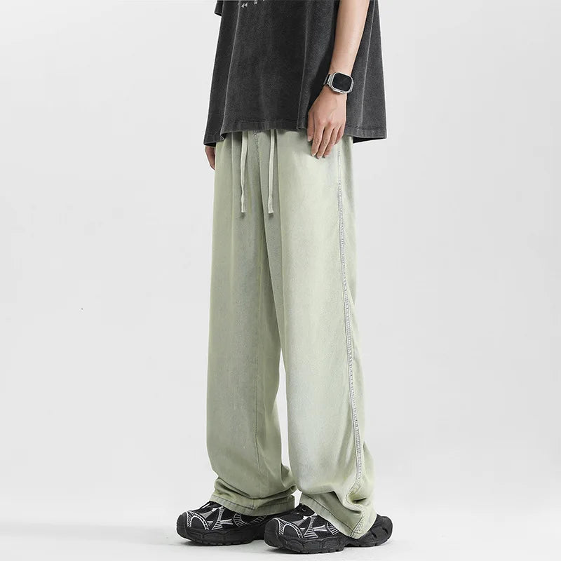 Men’s Straight Wide Denim Jogger Trousers