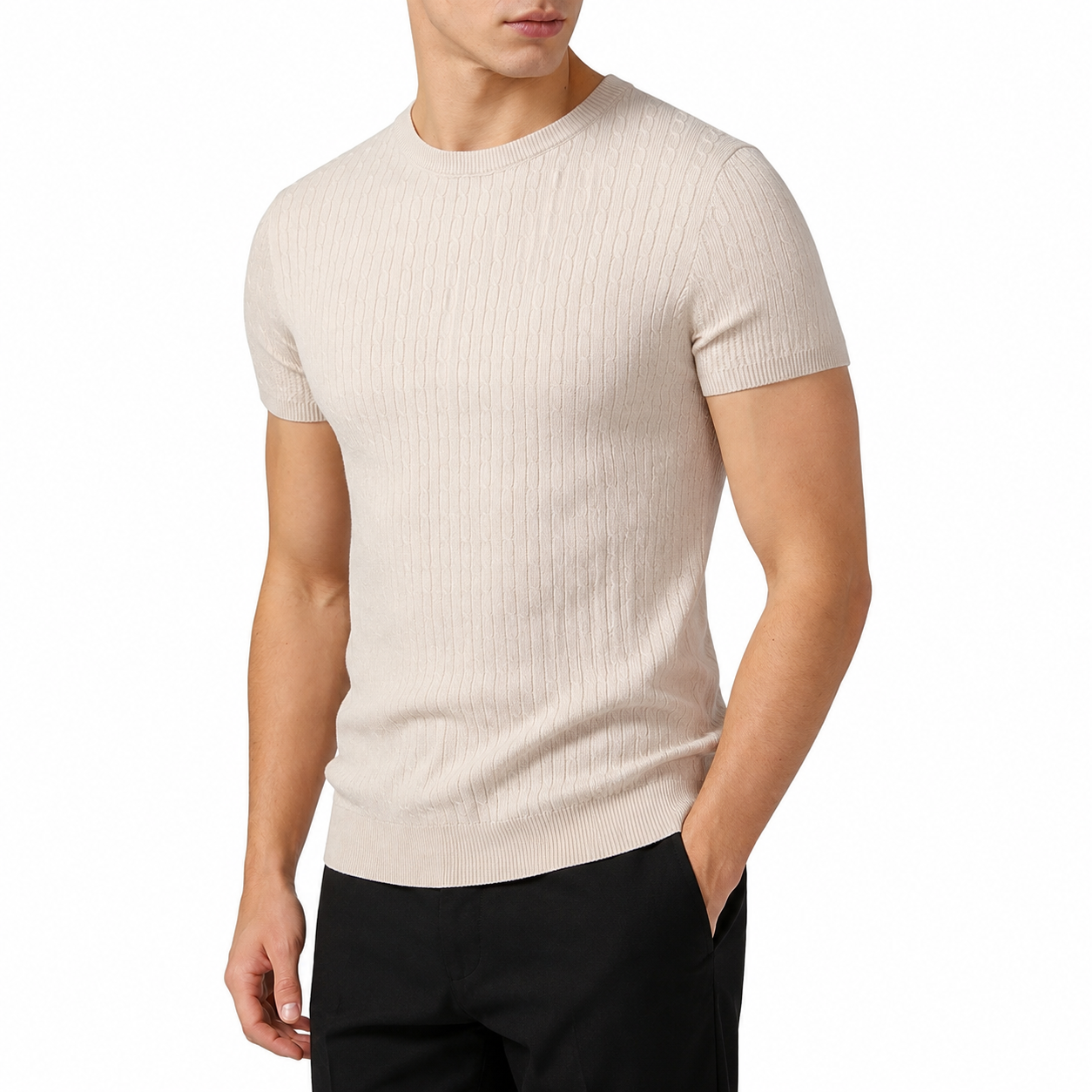 Men's Stretch Knit Crew Neck T-Shirt Main image