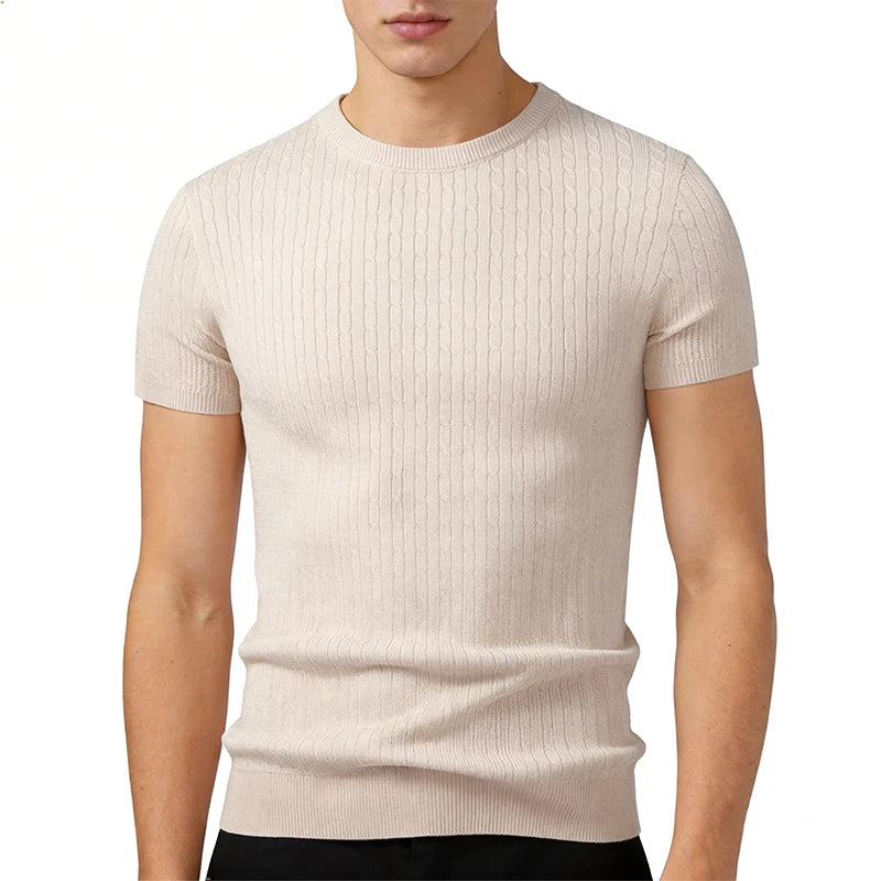 Men's Stretch Knit Crew Neck T-Shirt