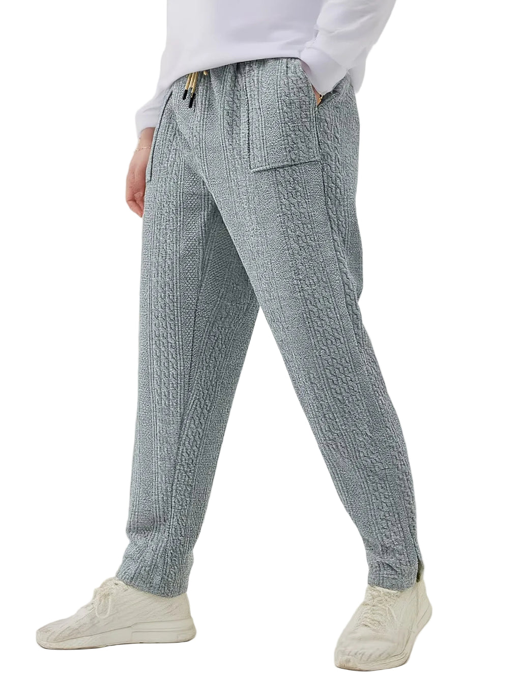 Men's Textured Knit Tapered Pants