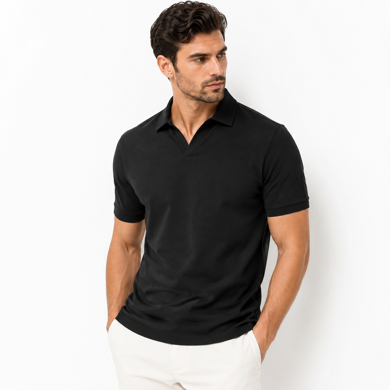Men's Smooth Texture Short Sleeve Polo
