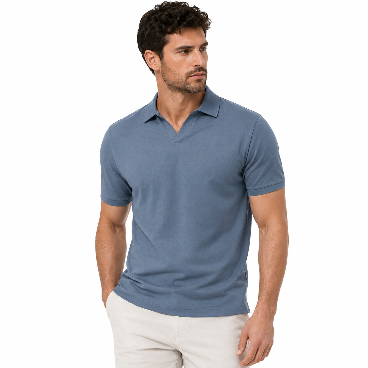 Men's Smooth Texture Short Sleeve Polo