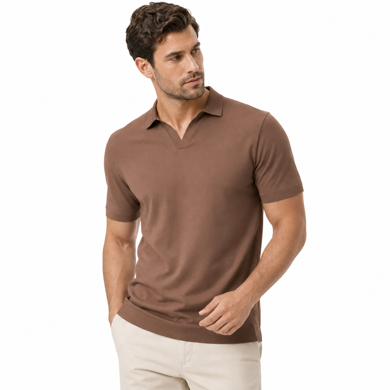 Men's Smooth Texture Short Sleeve Polo