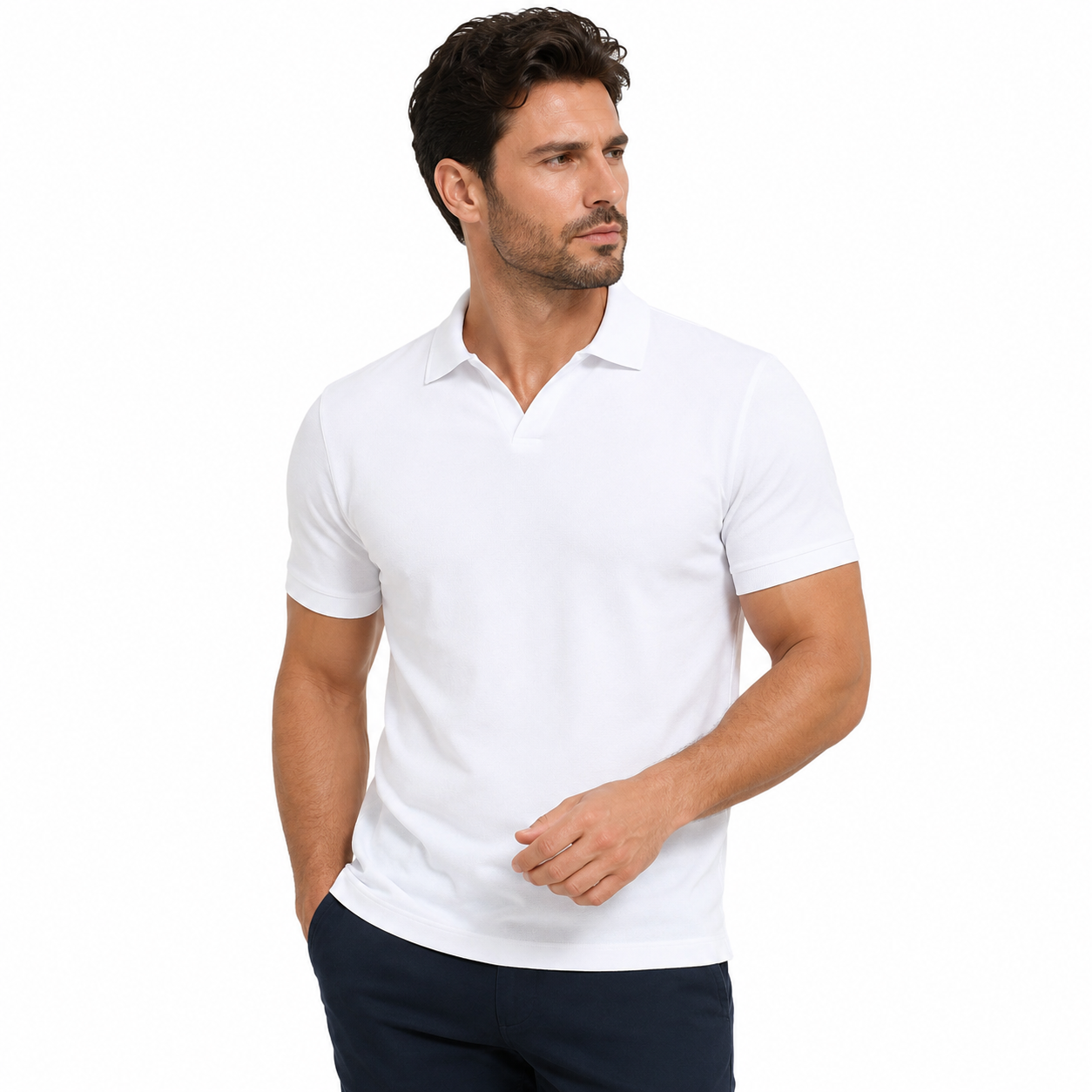 Men's Smooth Texture Short Sleeve Polo