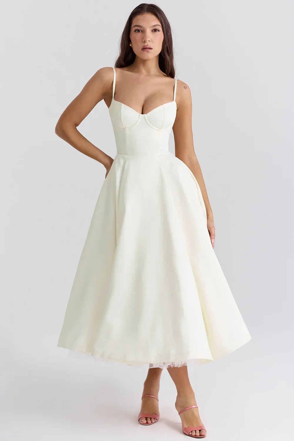 Mesh Layered Slip Maxi Dress