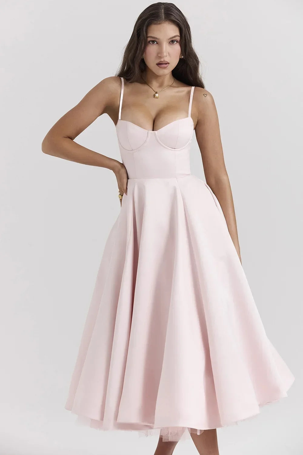 Mesh Layered Slip Maxi Dress