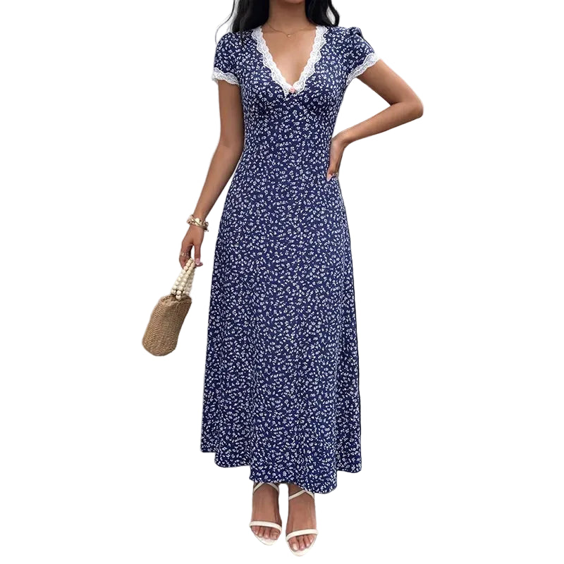 Midnight Bloom Lace Maxi Dress