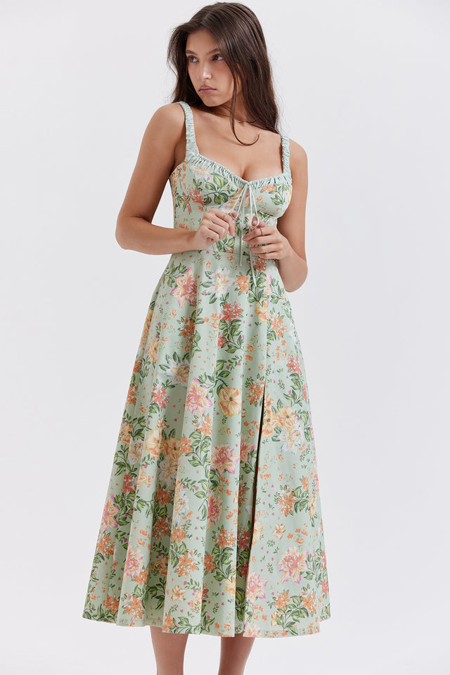 Women's Floral Sweetheart Midi Dress