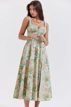 Women's Floral Sweetheart Midi Dress
