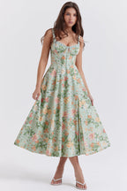 Women's Floral Sweetheart Midi Dress
