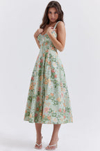 Women's Floral Sweetheart Midi Dress