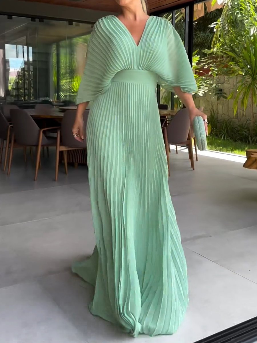 Flowy Short Sleeve Maxi Dress