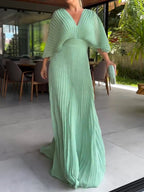 Flowy Short Sleeve Maxi Dress
