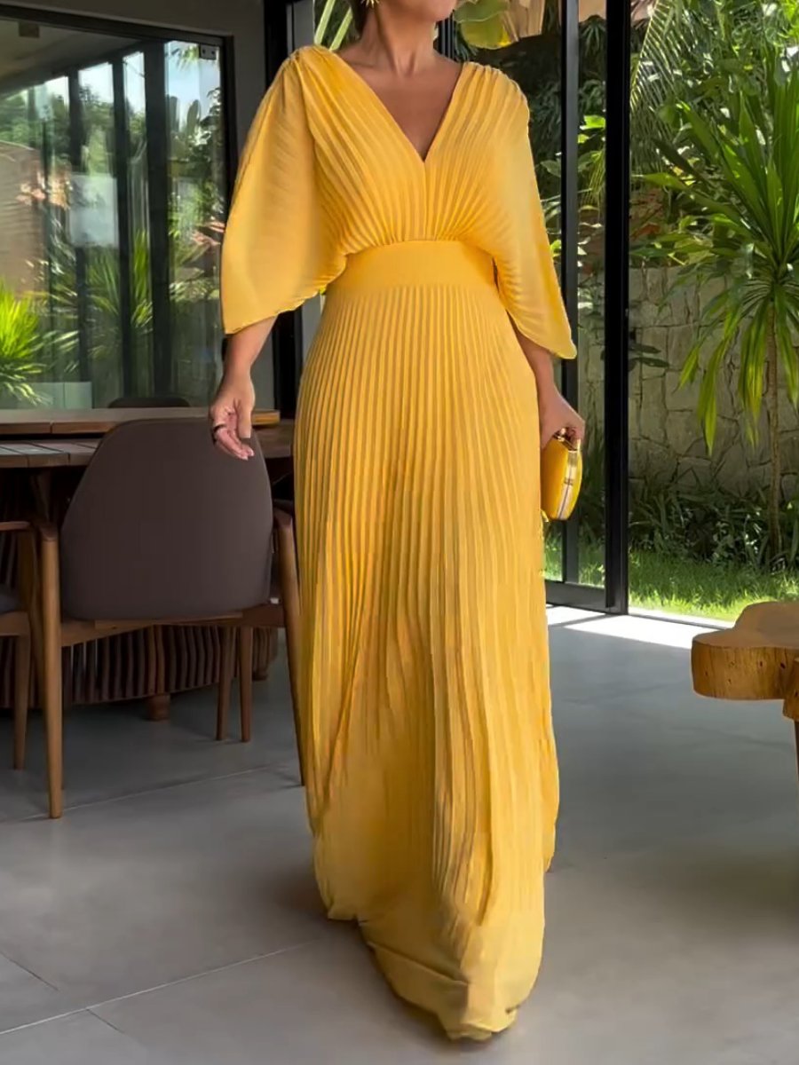 Flowy Short Sleeve Maxi Dress