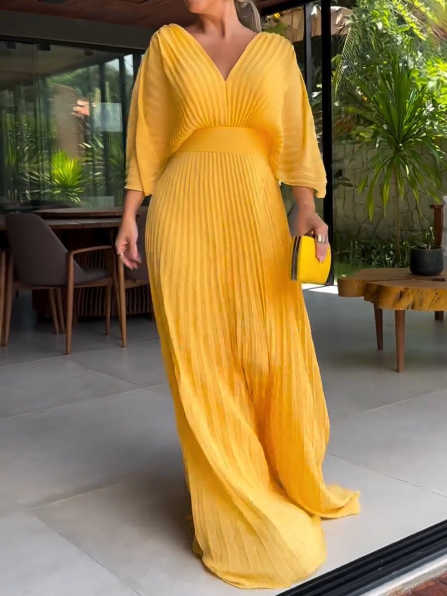 Flowy Short Sleeve Maxi Dress