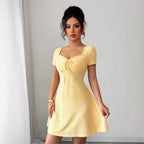 Pointelle Knit Short Sleeve Dress