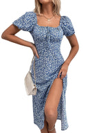 Puff Sleeve Square Neck Sundress