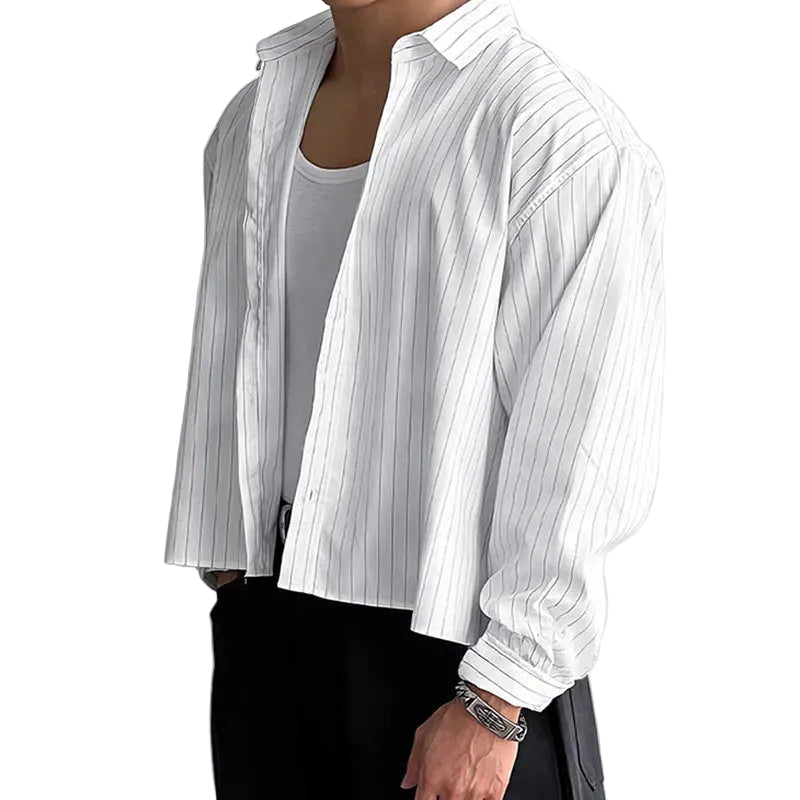 Retro Striped Button Up Overshirt Main image