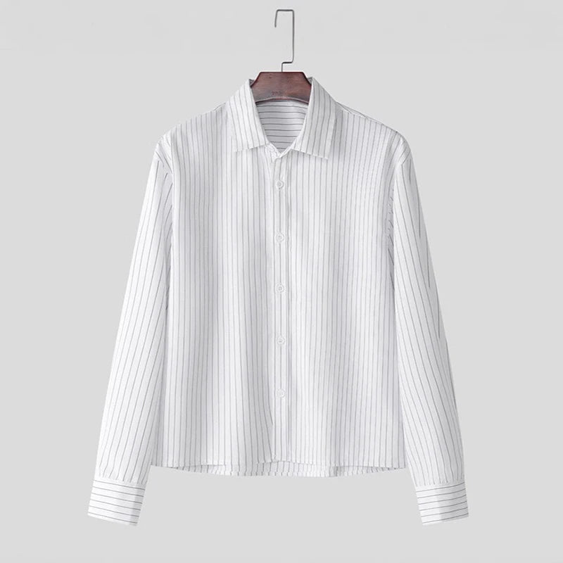Retro Striped Button Up Overshirt