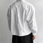 Retro Striped Button Up Overshirt