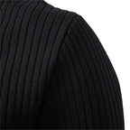 Ribbed Stripe Long Sleeve Polo Shirt