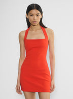 Open Back Halter Bodycon Mini Dress