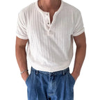 Short Sleeve Button Neck Summer T-Shirt