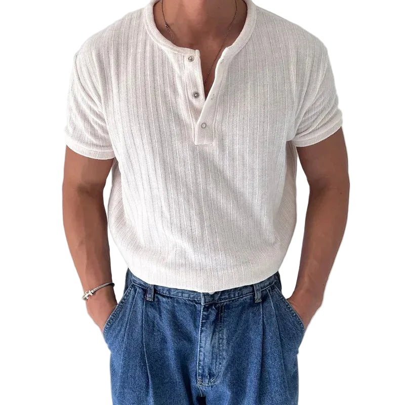 Short Sleeve Button Neck Summer T-Shirt Main image