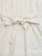 Soft Knit Waist Tie Long Dress in Beige