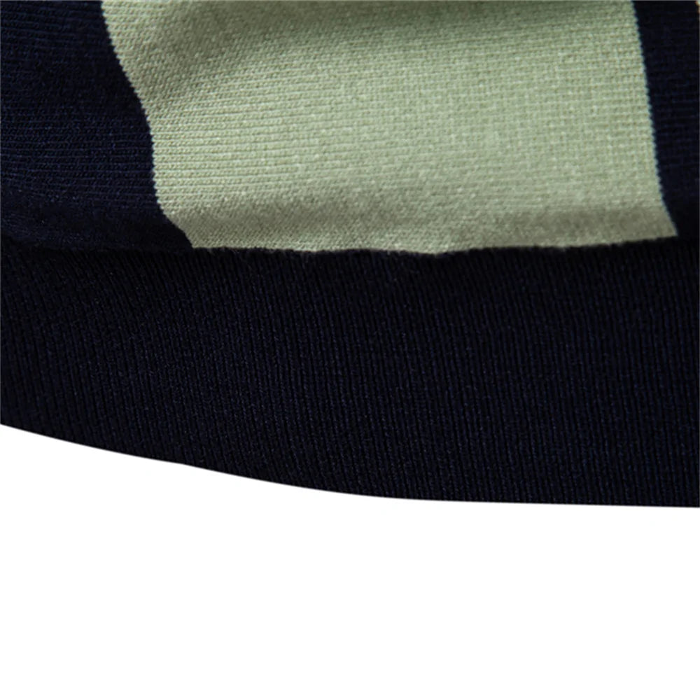 Striped Mesh Breathable Polo Shirt