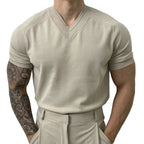Textured Short Sleeve Knit T Shirt